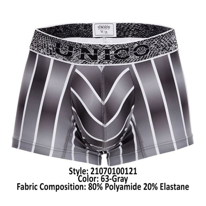 Boxer rayé Unico 21070100121 Couleur 63-Gris