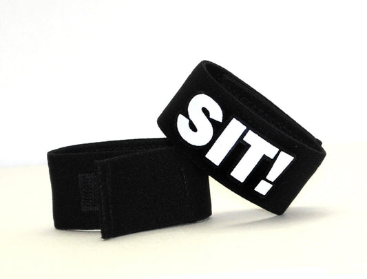Wildmant fetish max cock-ring sit black elastic wristband with bold white sit lettering for fetish play