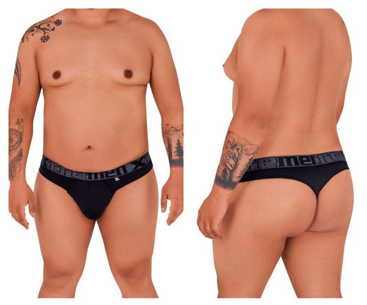 Black men’s Xtremen 91101X microfiber briefs with gray logo band and x emblem on the front in black color