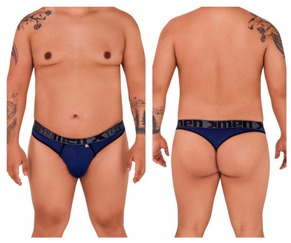 Navy blue menmed microfiber briefs with black elastic waistband in xtremen 91101x microfiber thongs dark blue design
