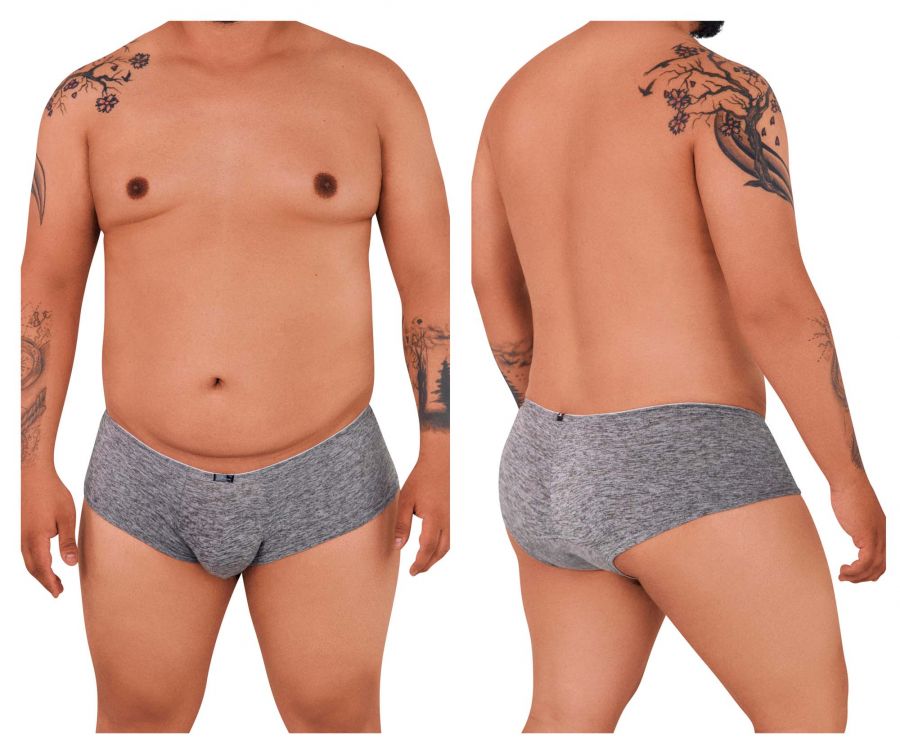 Xtremen 91103x microfiber trunks in jasper gray with gray heathered textured fabric and small brand tag at waistband