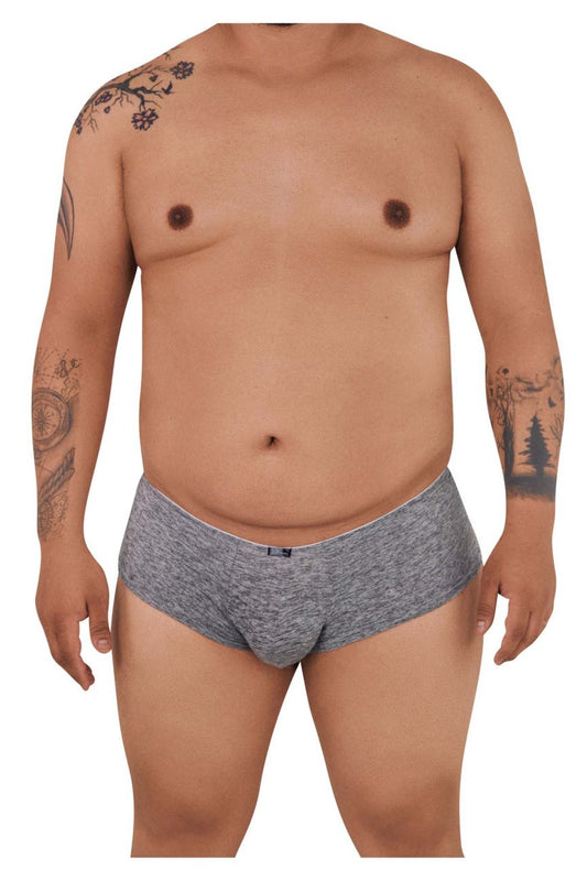 Xtremen 91103X microfiber trunks in jasper gray with gray heathered briefs and a subtle elastic waistband