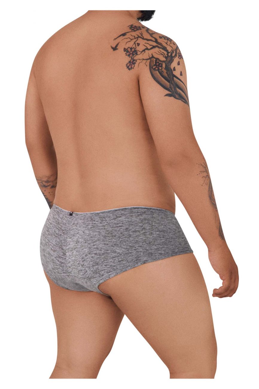 Xtremen 91103X microfiber trunks in jasper gray with heathered textured fabric and small black brand tag at waistband