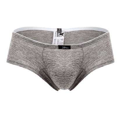 Xtremen 91103x microfiber trunks in jasper gray with gray heathered fabric white waistband and black brand tag
