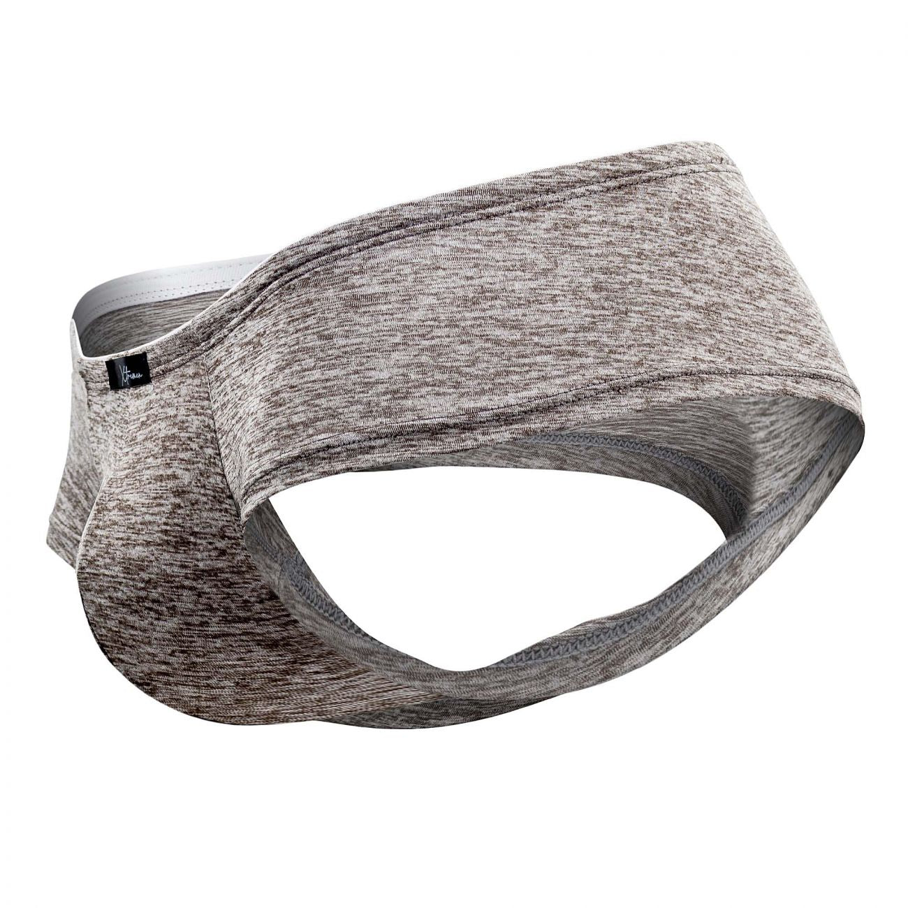Xtremen 91103x microfiber trunks in jasper gray with gray heathered fabric briefs and white inner lining featuring black tag