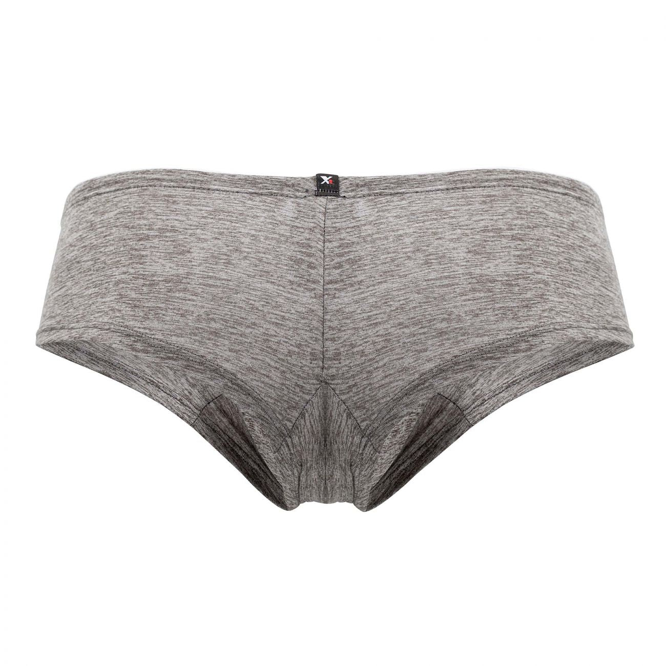 Xtremen 91103x microfiber trunks in jasper gray feature gray heathered briefs with subtle textured fabric and black brand tag