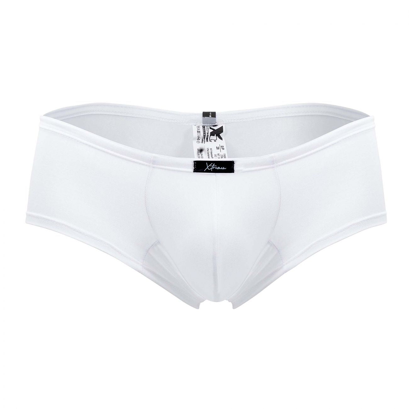White xtremen 91103x microfiber trunks for men featuring smooth form-fitting briefs with elastic waistband