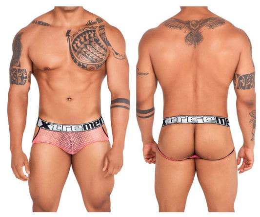 Jockstrap en dentelle Xtremen 91119 Couleur corail