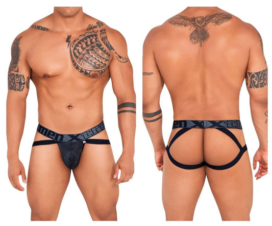 Xtremen 91128 Jockstrap mit Schlangenmuster, Farbe Schwarz