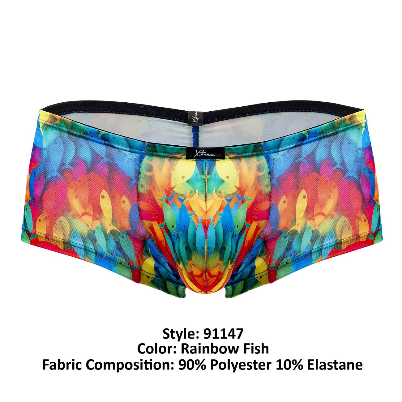 Xtremen 91147 Bedruckte Mikrofaser-Badehose, Farbe: Regenbogenfisch