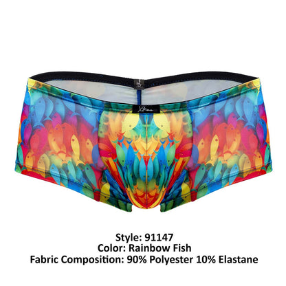 Xtremen 91147 Bedruckte Mikrofaser-Badehose, Farbe: Regenbogenfisch